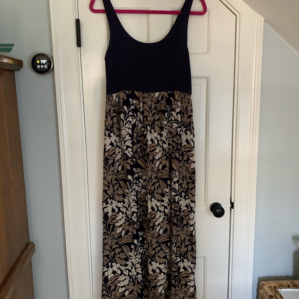 Loft maxi dress. Blue and neutral colors.